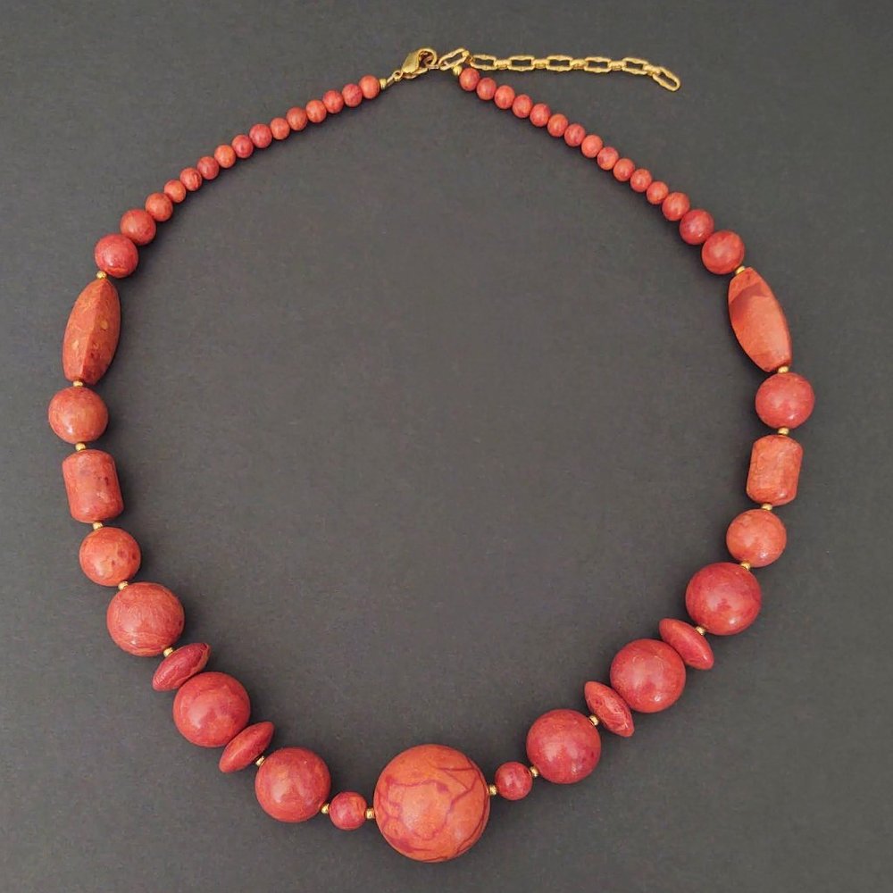 Dramatic Orange Stone Necklace - image 5
